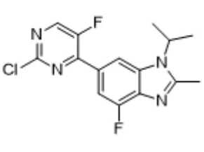 6-(2-chloro-5-fluoro-4-pyrimidinyl)-4-fluoro-2-Methyl-1-(1-Methylethyl)-1H-Benzimidazole